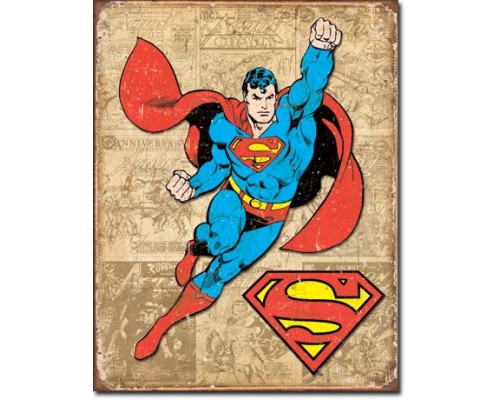 Enseigne Superman en vol en métal